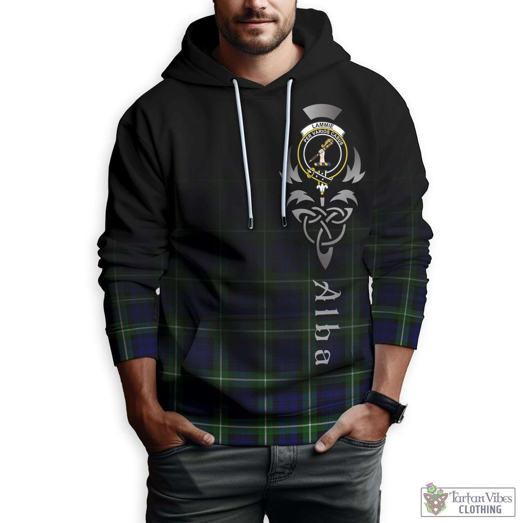 Tartan Vibes Clothing Lammie Tartan Hoodie Featuring Alba Gu Brath Family Crest Celtic Inspired