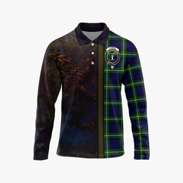 Lammie Tartan Family Crest Long Sleeve Polo Shirt Alba Gu Brath Be Brave Lion Ancient Style Unisex - Tartan Vibes Clothing