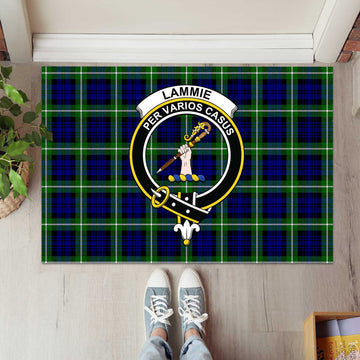 Lammie Tartan Door Mat with Family Crest