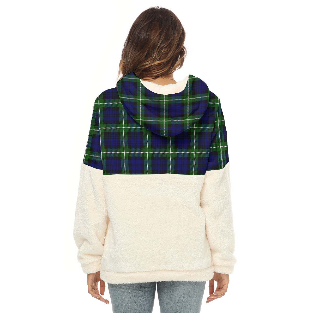 Lammie Tartan Women's Borg Fleece Hoodie With Half Zip - Tartanvibesclothing