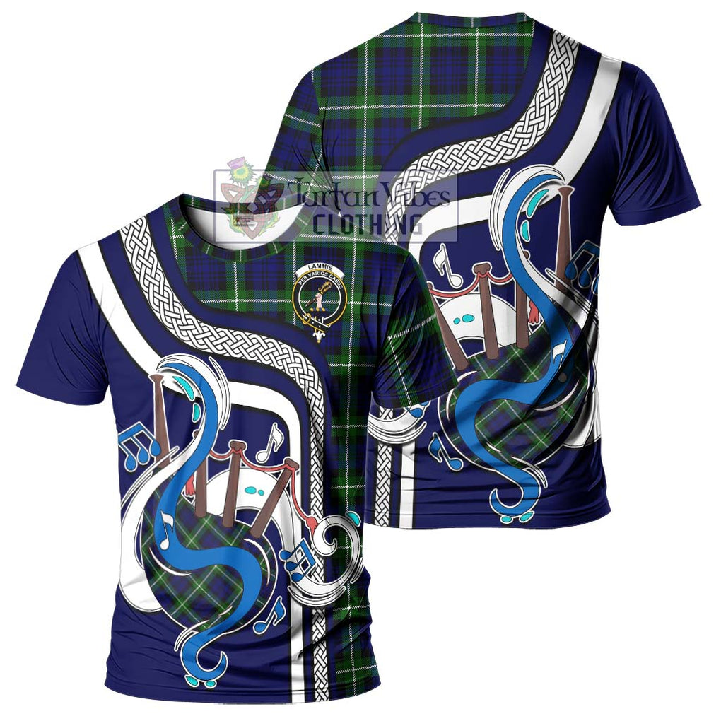 Lammie Tartan T-Shirt with Epic Bagpipe Style - Tartanvibesclothing Shop