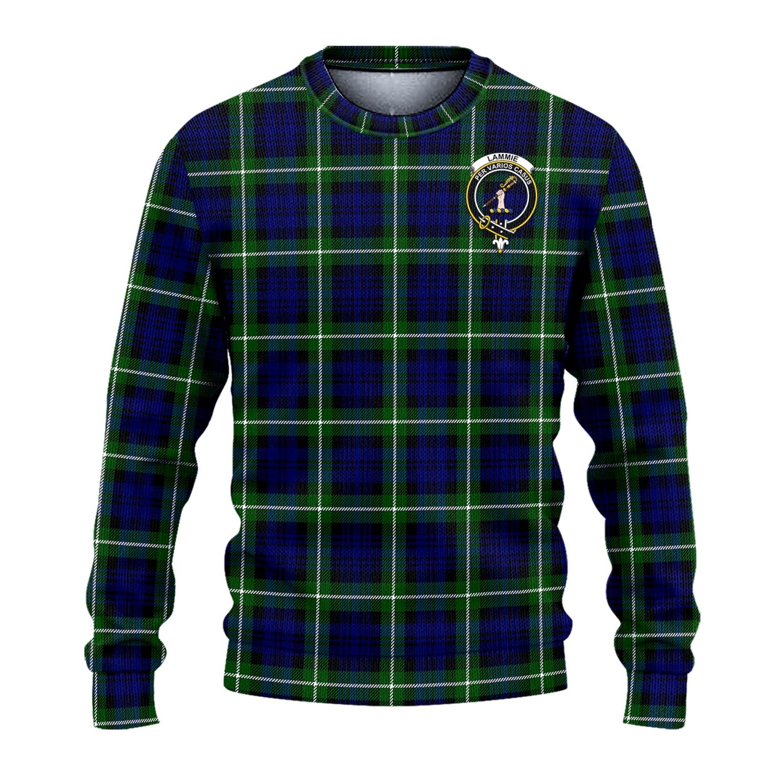 Lammie Tartan Knitted Sweater with Family Crest - Tartanvibesclothing