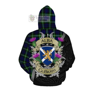 Lammie Tartan Family Crest Cotton Hoodie Lion Rampant Royal Thistle Shield Celtic Inspired Pullover Hoodie - Tartan Vibes Clothing