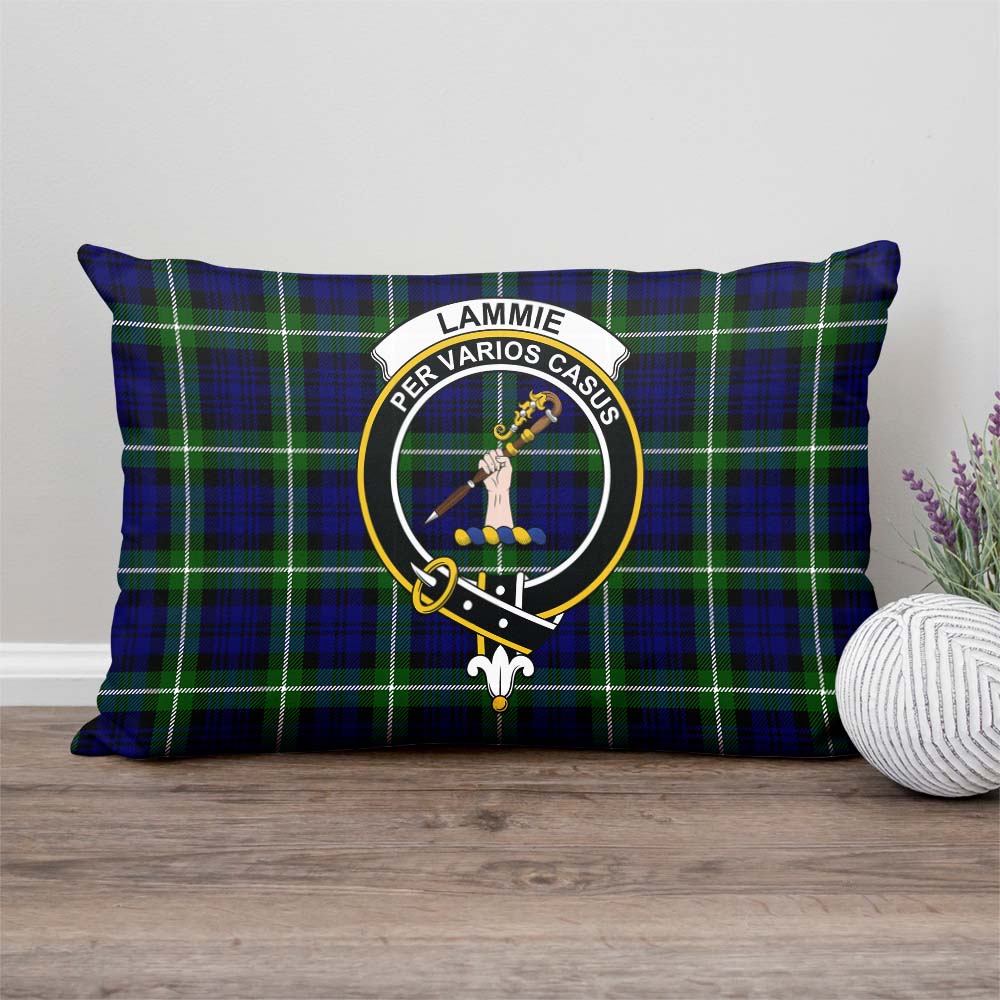 Lammie Tartan Pillow Cover with Family Crest Rectangle Pillow Cover - Tartanvibesclothing