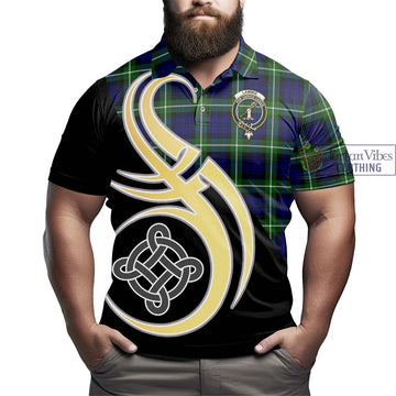 Lammie Tartan Polo Shirt with Family Crest and Celtic Symbol Style