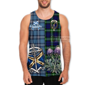 Lammie Tartan Men's Tank Top Happy St. Andrew's Day Half Tartan Style