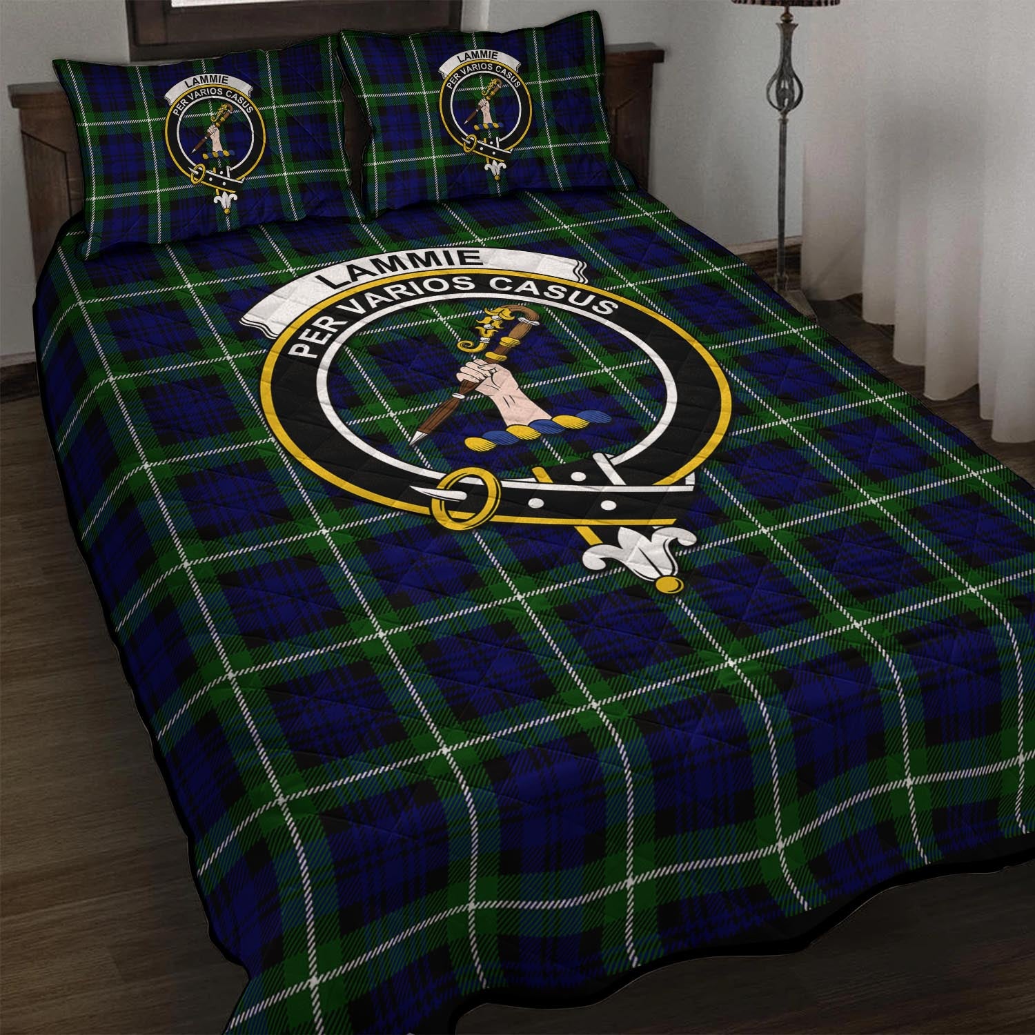 Lammie Tartan Quilt Bed Set with Family Crest - Tartan Vibes Clothing