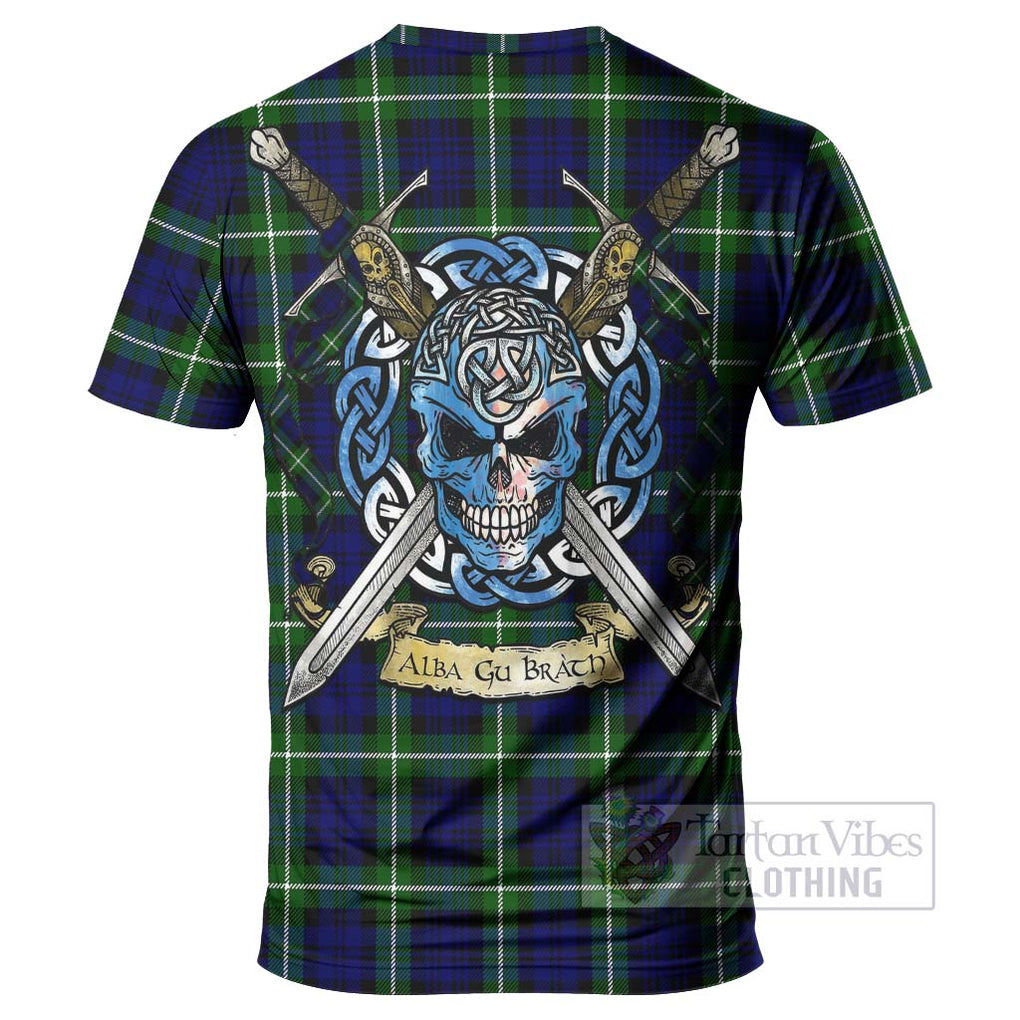 Tartan Vibes Clothing Lammie Tartan T-Shirt with Family Crest Celtic Skull Style