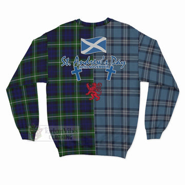 Lammie Tartan Sweatshirt Happy St. Andrew's Day Half Tartan Style - Tartan Vibes Clothing