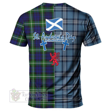 Lammie Tartan T-Shirt Happy St. Andrew's Day Half Tartan Style