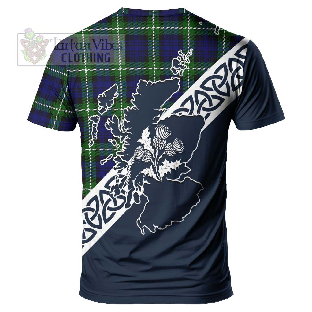 Lammie Tartan T-Shirt Featuring Thistle and Scotland Map