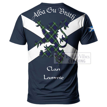 Lammie Tartan Lion Rampant T-Shirt Proudly Display Your Heritage with Alba Gu Brath and Clan Name