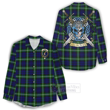 Lammie Tartan Women's Casual Shirt with Family Crest Celtic Skull Style