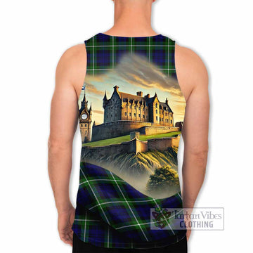 Lammie Tartan Family Crest Men's Tank Top with Scottish Ancient Castle Style - Tartan Vibes Clothing