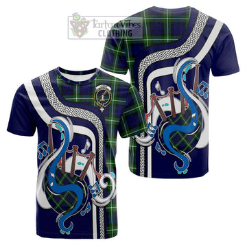 Lammie Tartan Cotton T-shirt with Epic Bagpipe Style