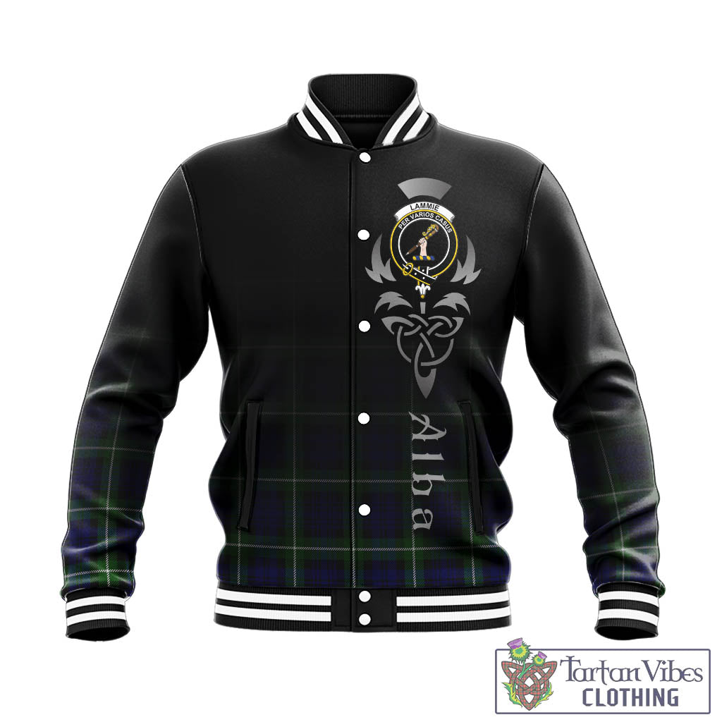 Tartan Vibes Clothing Lammie Tartan Baseball Jacket Featuring Alba Gu Brath Family Crest Celtic Inspired