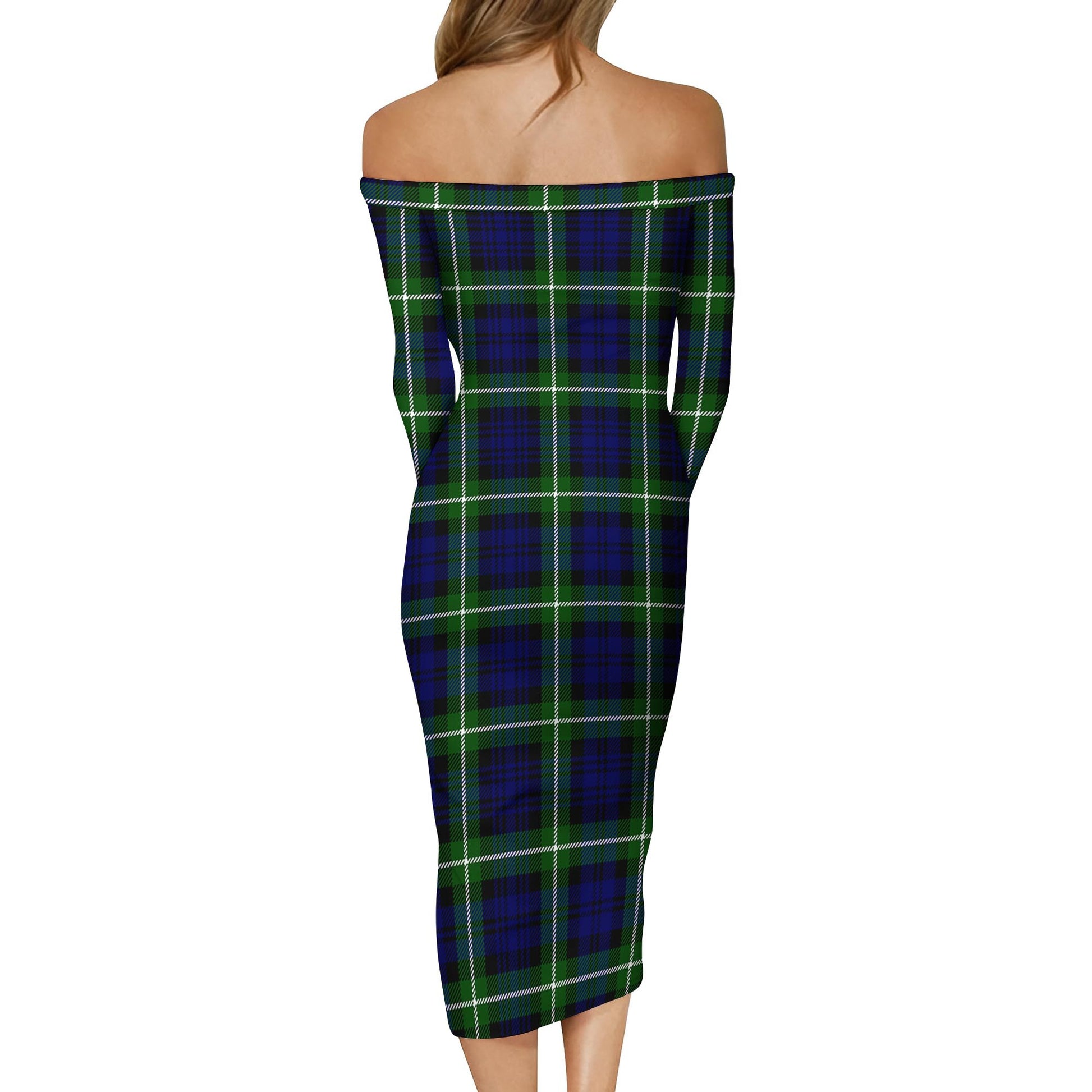 Lammie Tartan Off Shoulder Lady Dress - Tartanvibesclothing