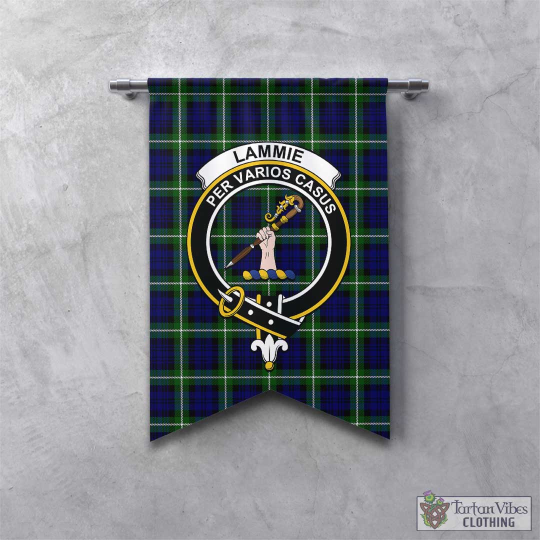 Tartan Vibes Clothing Lammie Tartan Gonfalon, Tartan Banner with Family Crest