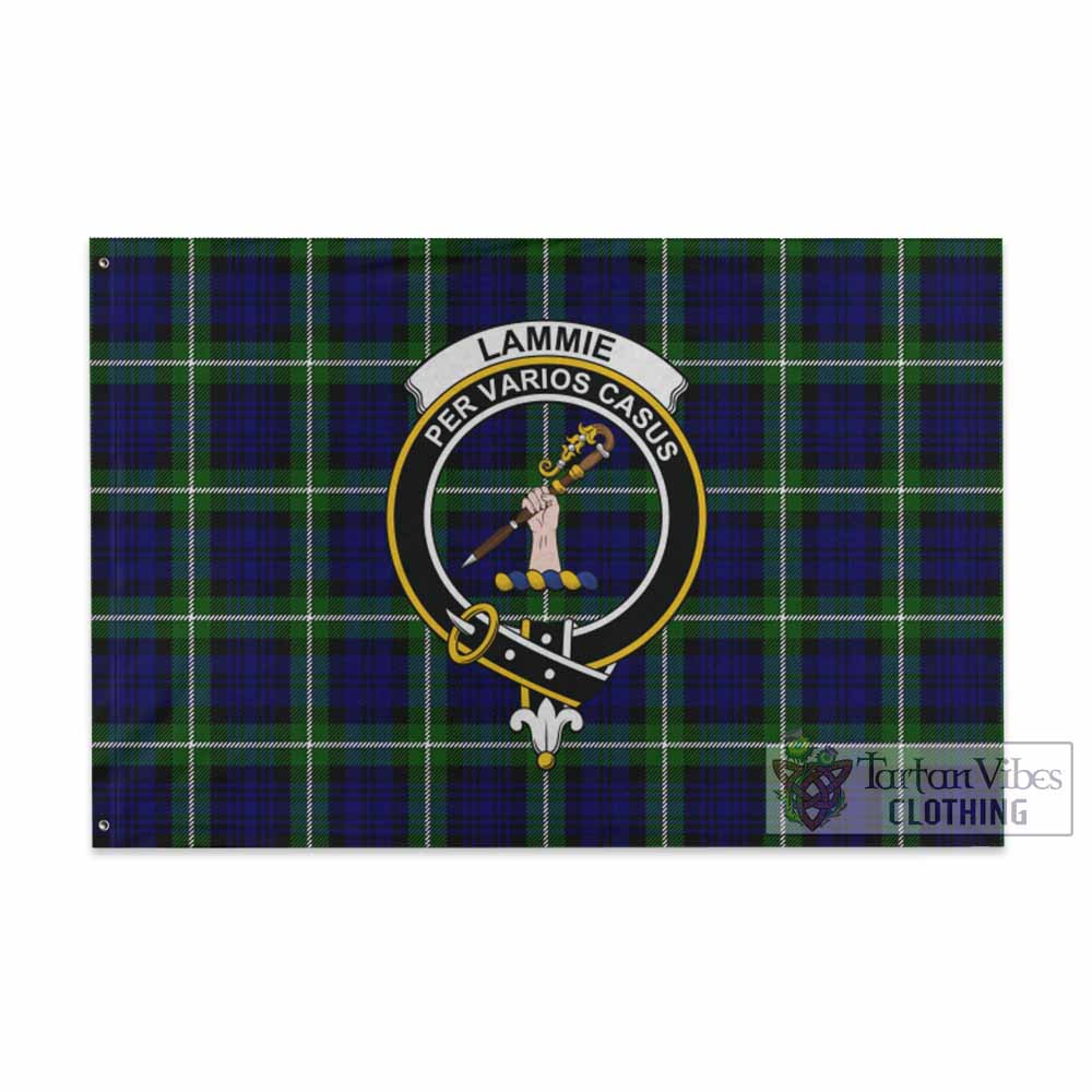 Tartan Vibes Clothing Lammie Tartan House Flag with Family Crest