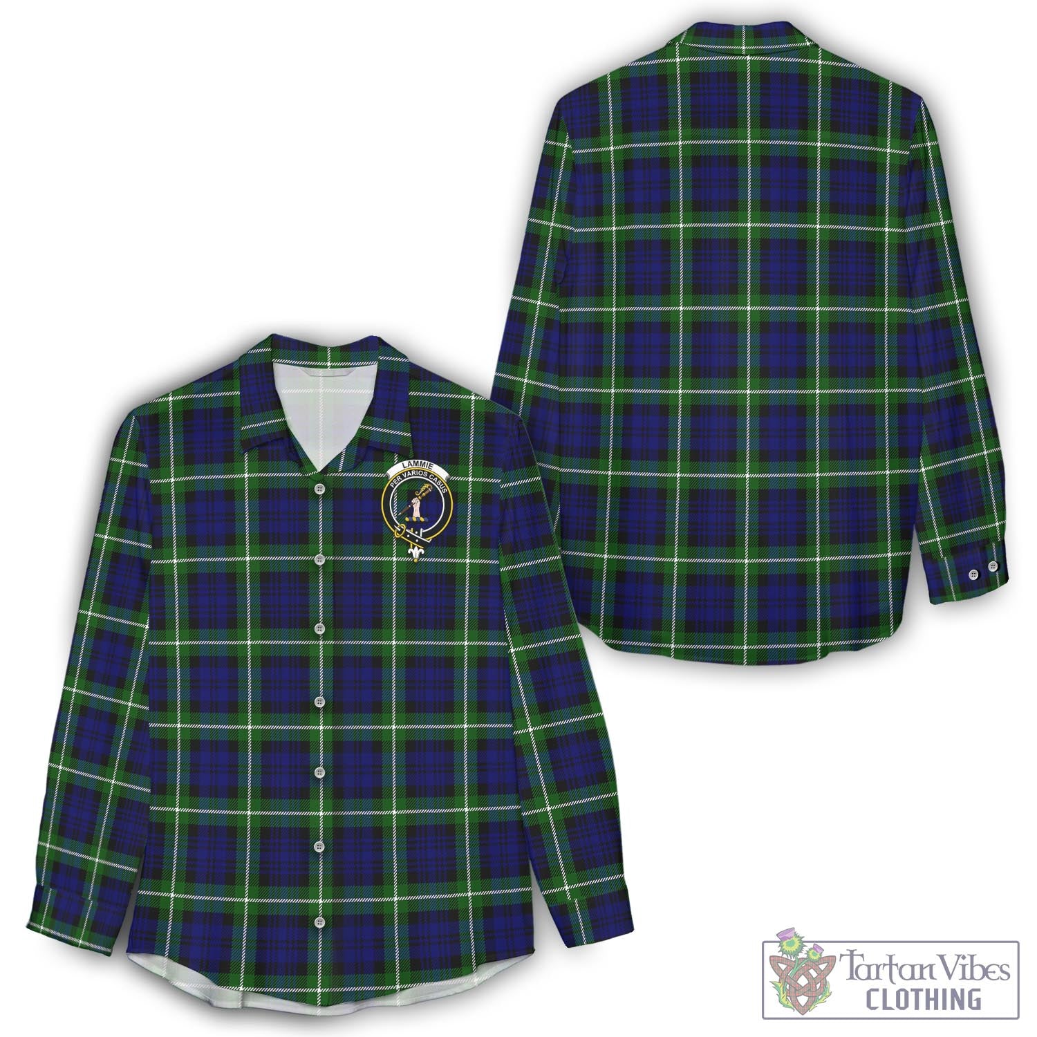 Tartan Vibes Clothing Lammie Tartan Womens Casual Shirt with Family Crest