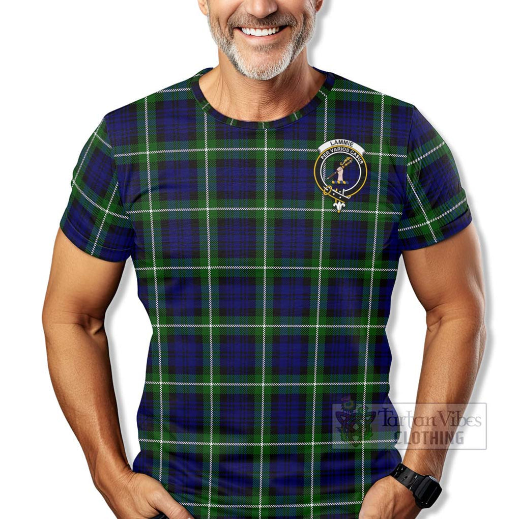 Tartan Vibes Clothing Lammie Tartan T-Shirt with Family Crest Celtic Skull Style