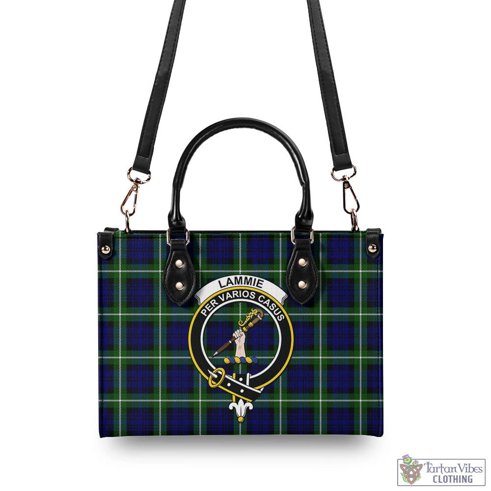 Tartan Vibes Clothing Lammie Tartan Luxury Leather Handbags with Family Crest