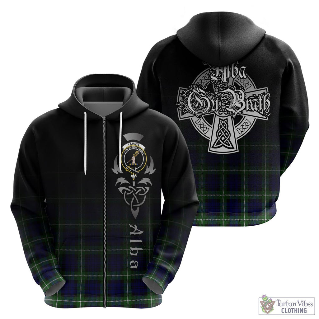 Tartan Vibes Clothing Lammie Tartan Hoodie Featuring Alba Gu Brath Family Crest Celtic Inspired