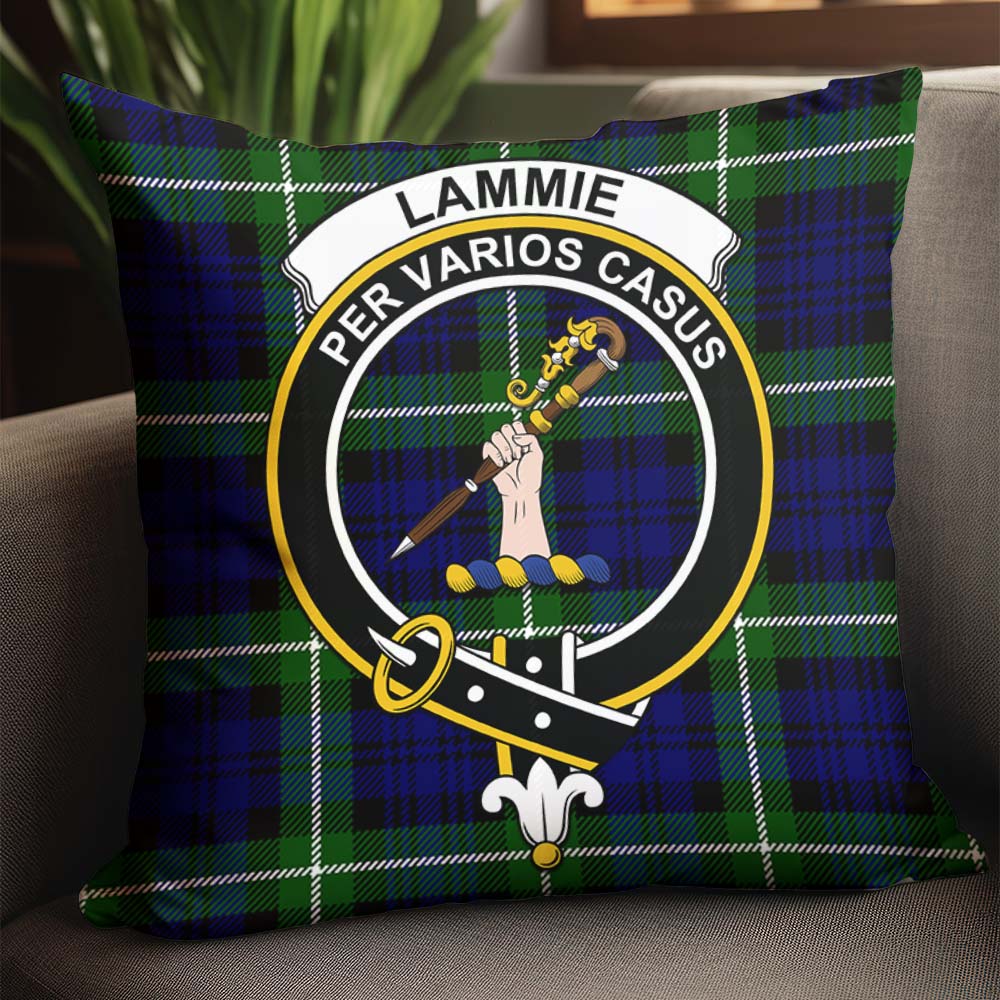 Lammie Tartan Pillow Cover with Family Crest - Tartanvibesclothing