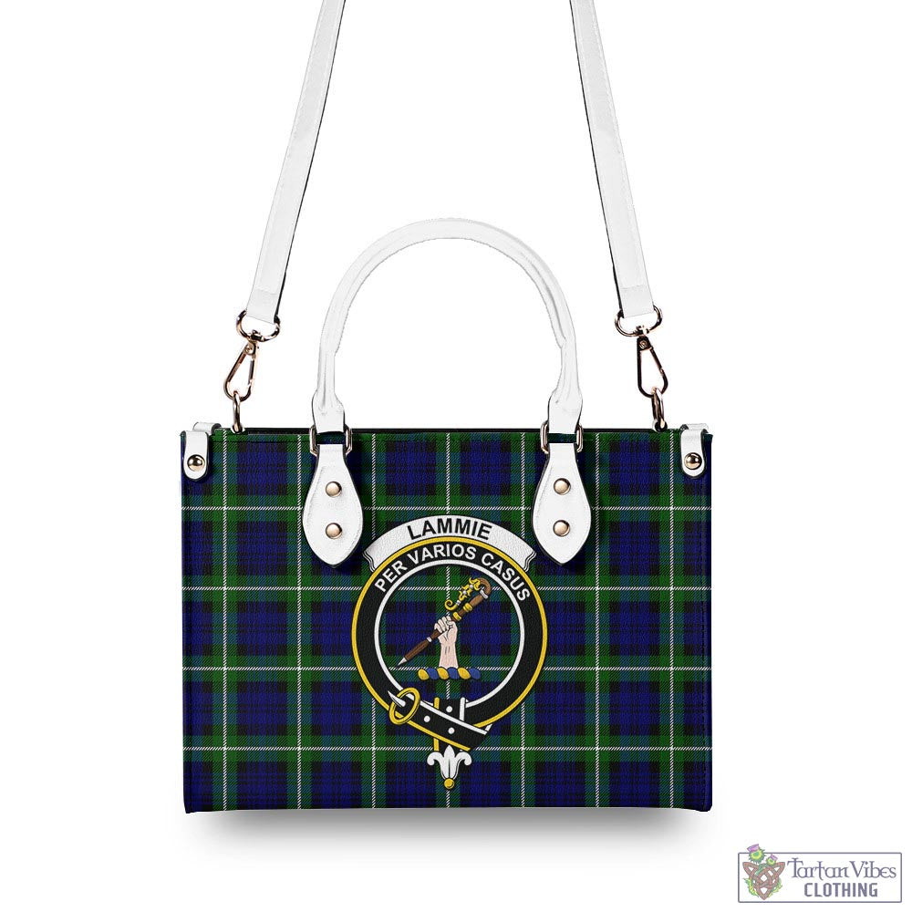 Tartan Vibes Clothing Lammie Tartan Luxury Leather Handbags with Family Crest