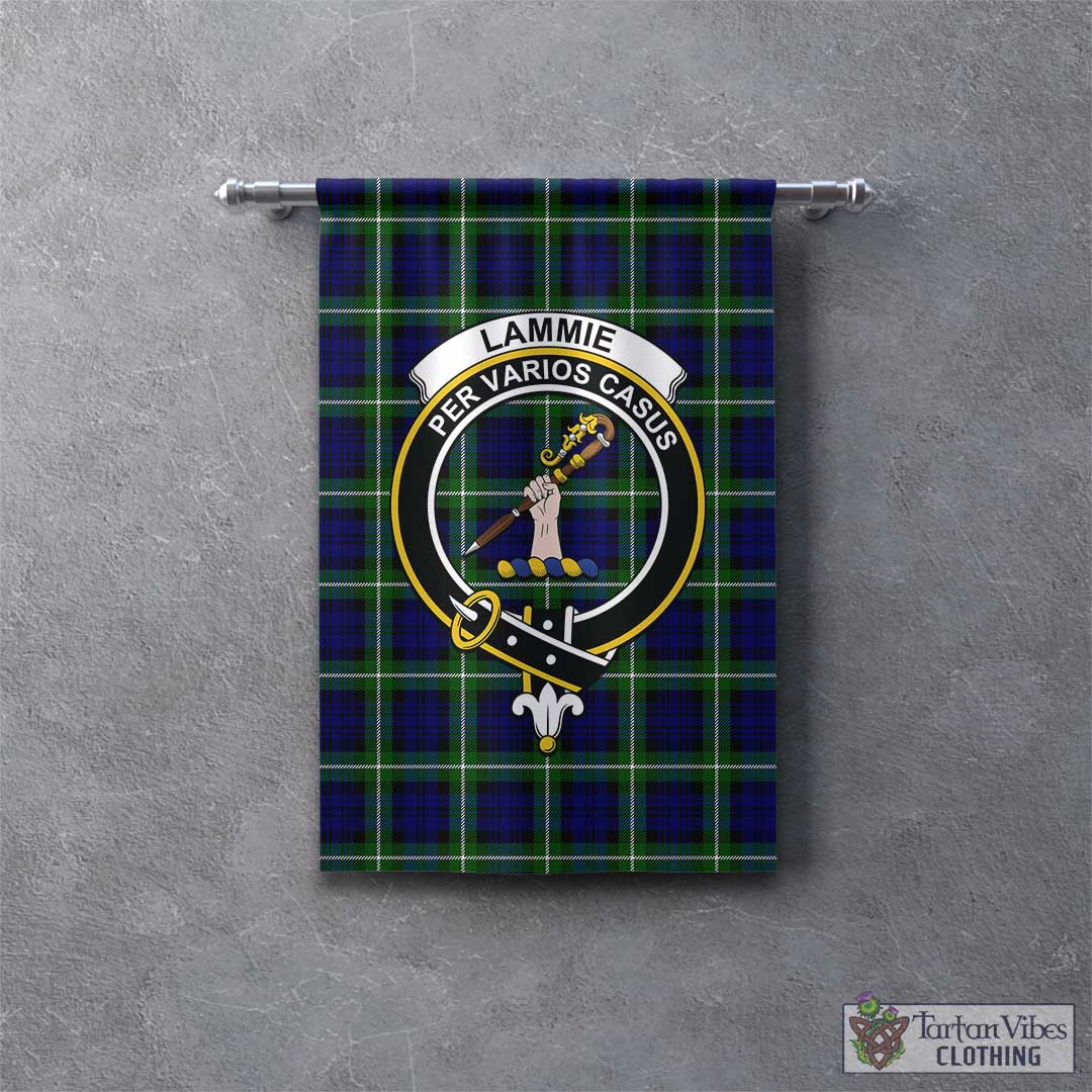 Tartan Vibes Clothing Lammie Tartan Gonfalon, Tartan Banner with Family Crest