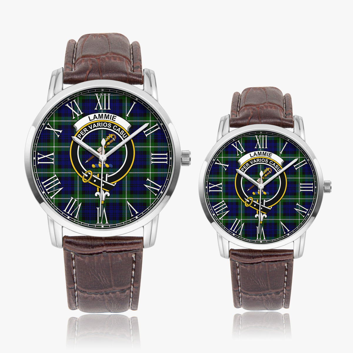 Lammie Tartan Family Crest Leather Strap Quartz Watch - Tartan Vibes Clothing