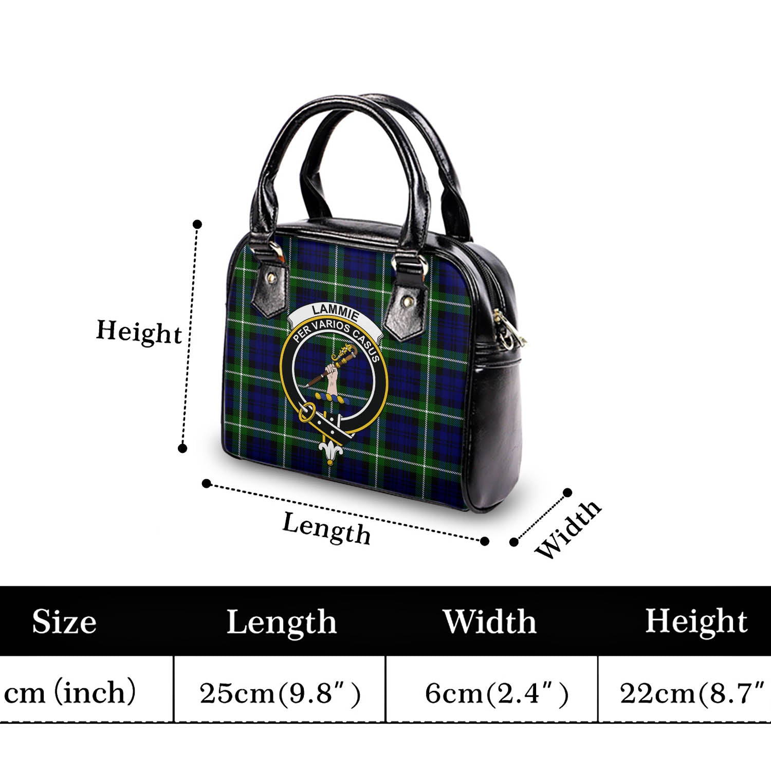 Lammie Tartan Shoulder Handbags with Family Crest - Tartanvibesclothing