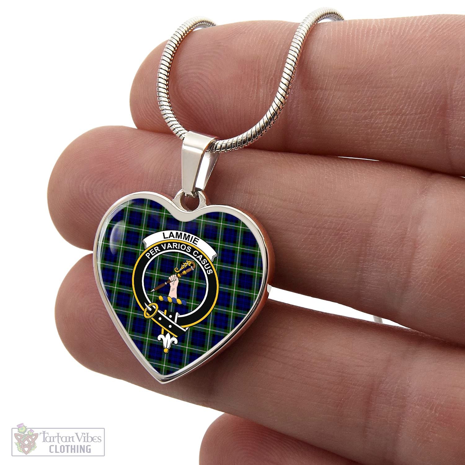 Tartan Vibes Clothing Lammie Tartan Heart Necklace with Family Crest