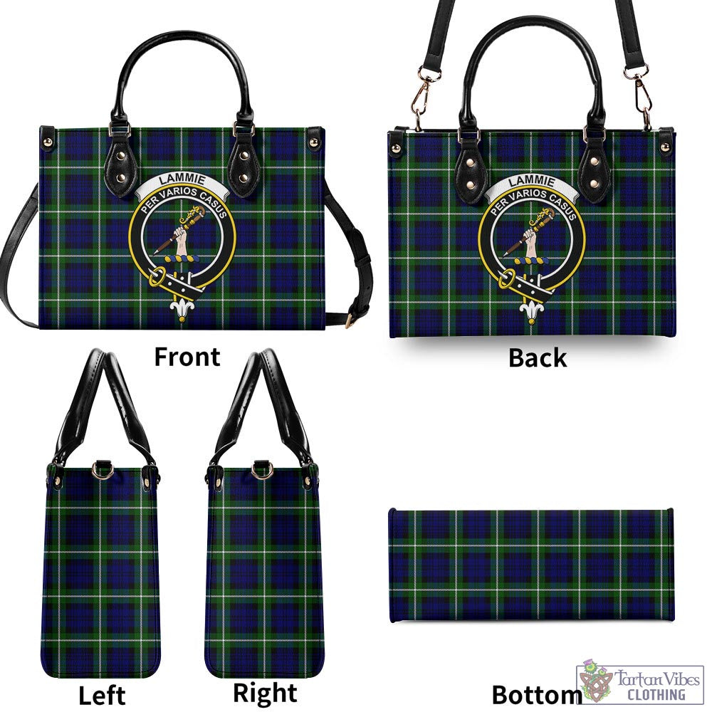 Tartan Vibes Clothing Lammie Tartan Luxury Leather Handbags with Family Crest