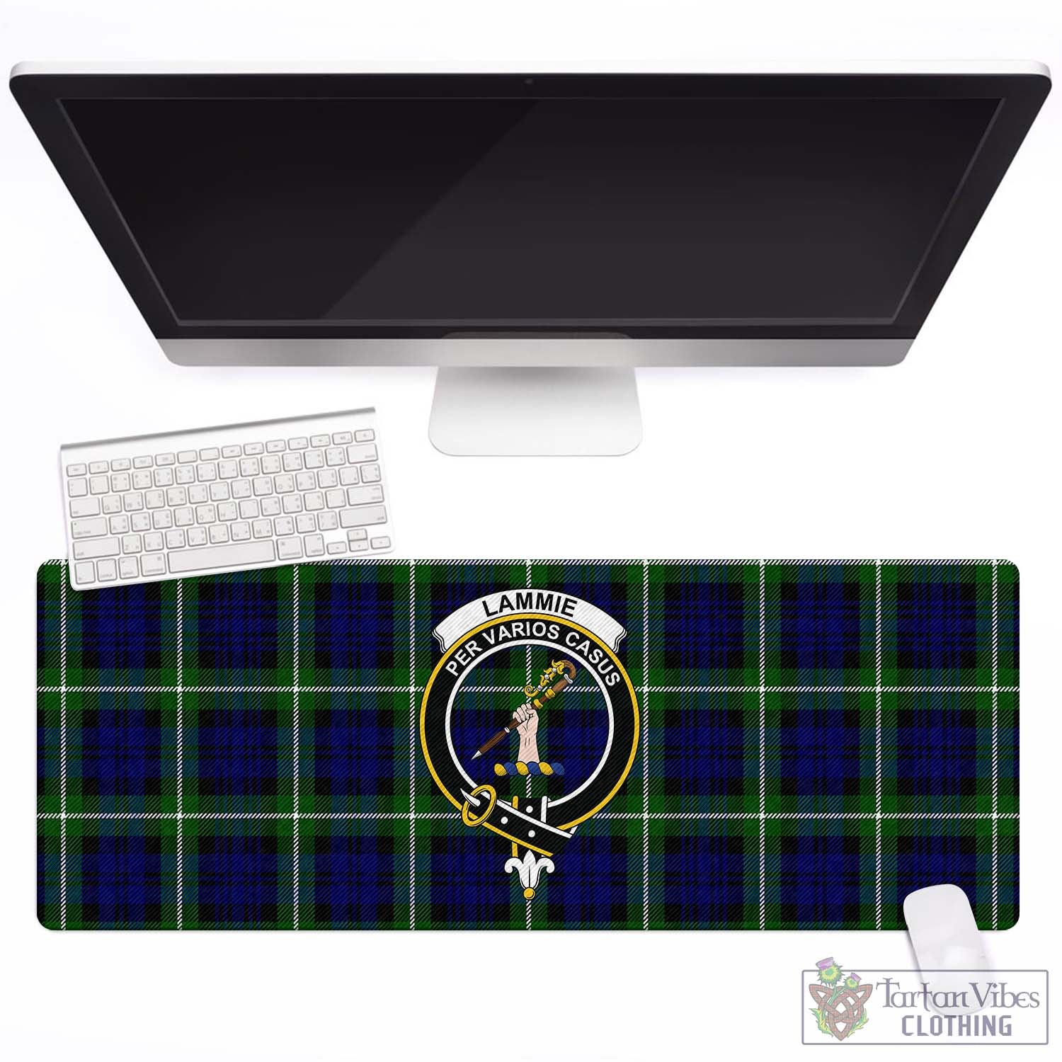 Tartan Vibes Clothing Lammie Tartan Mouse Pad with Family Crest