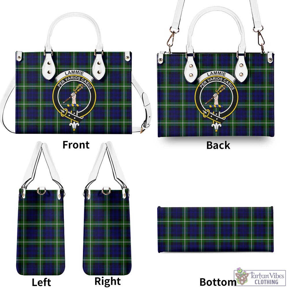 Tartan Vibes Clothing Lammie Tartan Luxury Leather Handbags with Family Crest