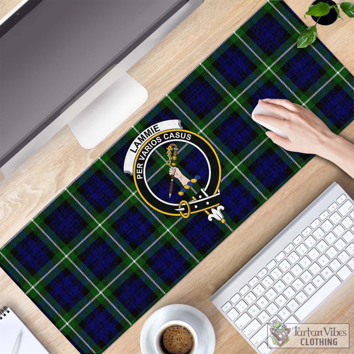 Tartan Vibes Clothing Lammie Tartan Mouse Pad with Family Crest