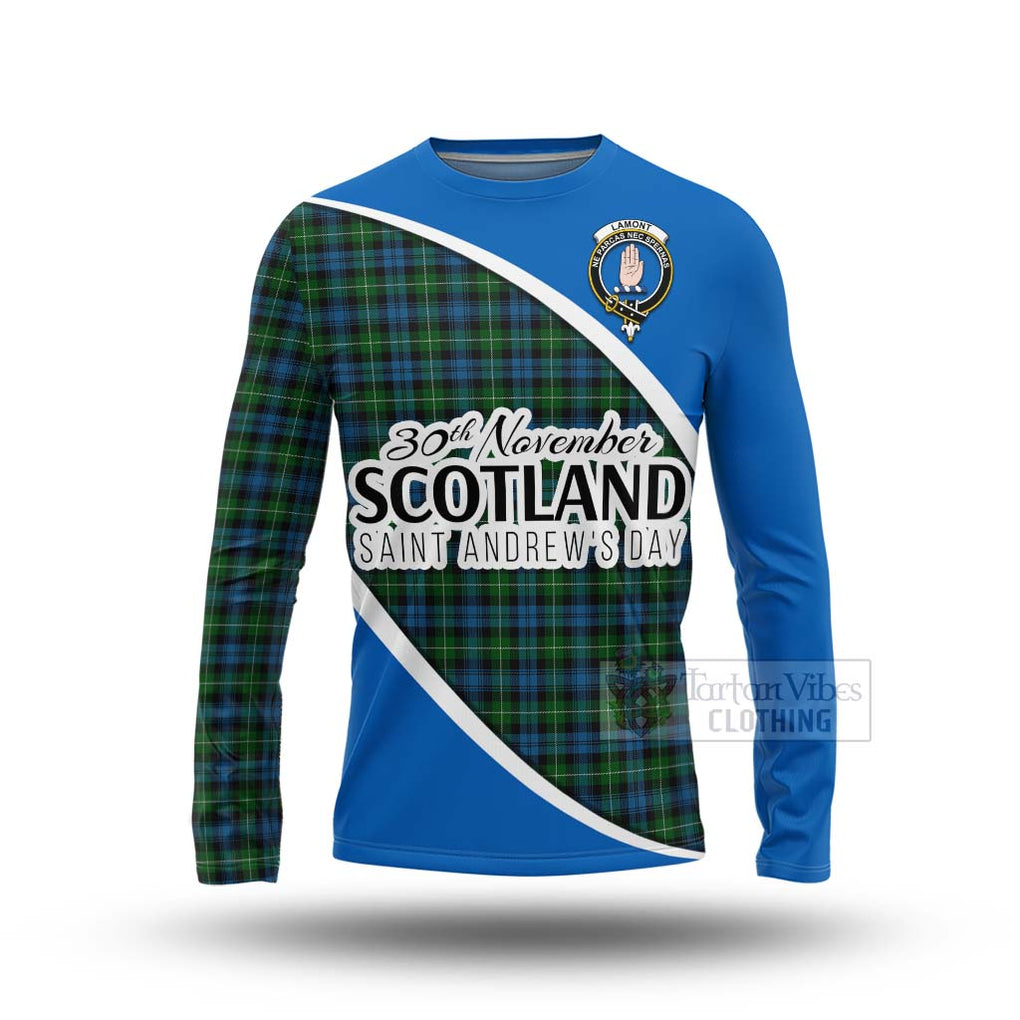 Tartan Vibes Clothing Lamont Family Crest Tartan Long Sleeve T-Shirt Celebrate Saint Andrew's Day in Style