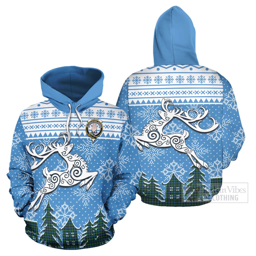 Tartan Vibes Clothing Lamont Clan Christmas Hoodie Celtic Reindeer Style