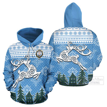 Lamont Clan Christmas Hoodie Celtic Reindeer Style