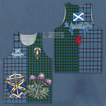 Lamont Tartan Men's Tank Top Happy St. Andrew's Day Half Tartan Style