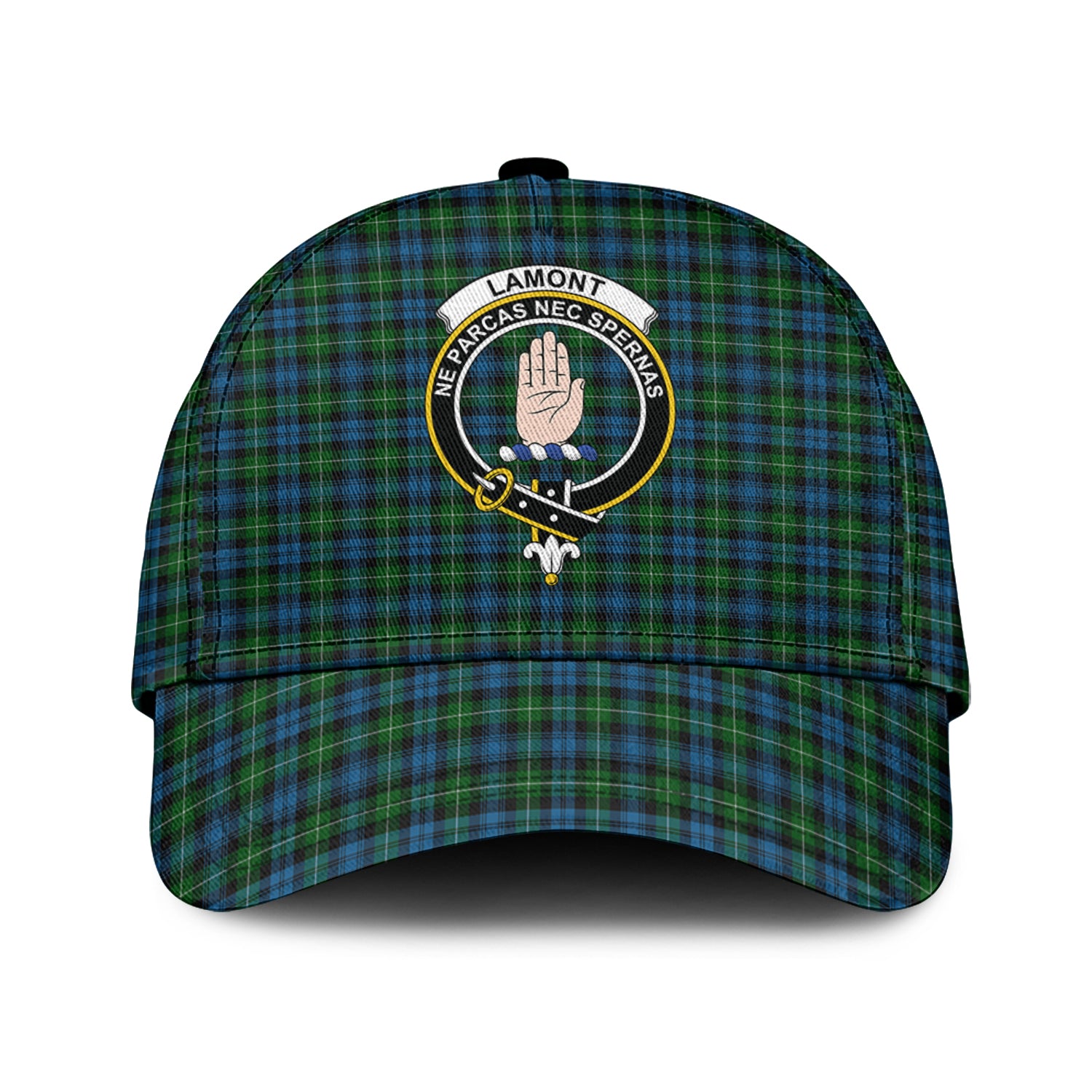 Lamont Tartan Classic Cap with Family Crest Classic Cap Universal Fit - Tartan Vibes Clothing