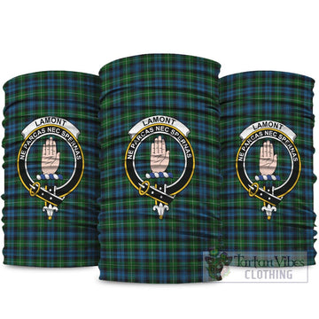 Lamont Tartan Neck Gaiters, Tartan Bandanas, Tartan Head Band with Family Crest