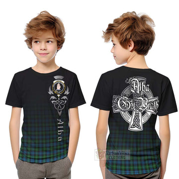 Lamont Tartan Kid T-Shirt Featuring Alba Gu Brath Family Crest Celtic Inspired