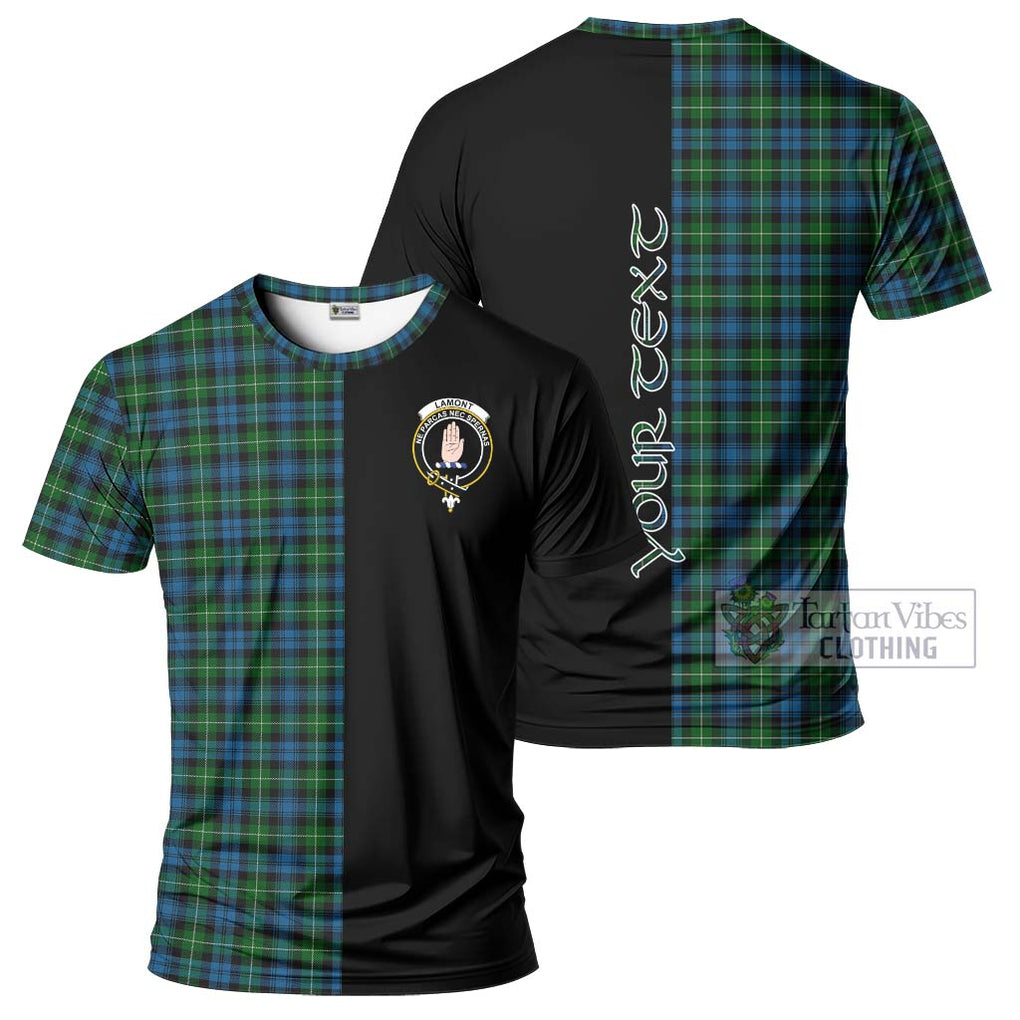 Lamont Tartan T-Shirt with Family Crest and Half Of Me Style Kid's Shirt - Tartanvibesclothing Shop