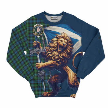 Lamont Tartan Family Crest Sweatshirt with Scottish Majestic Lion