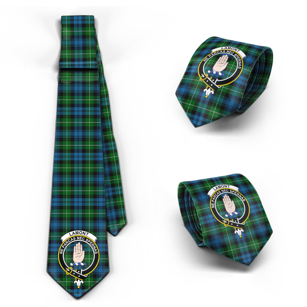 Lamont Tartan Classic Necktie with Family Crest Necktie One Size - Tartan Vibes Clothing