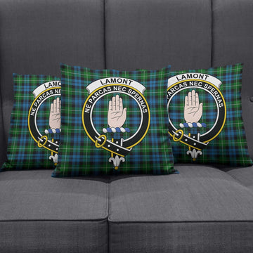 Lamont Tartan Pillow Cover with Family Crest