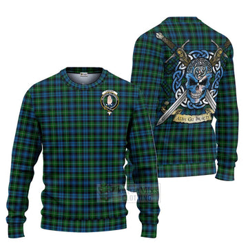 Lamont Tartan Ugly Sweater with Family Crest Celtic Skull Style