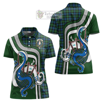 Lamont Tartan Women's Polo Shirt with Epic Bagpipe Style